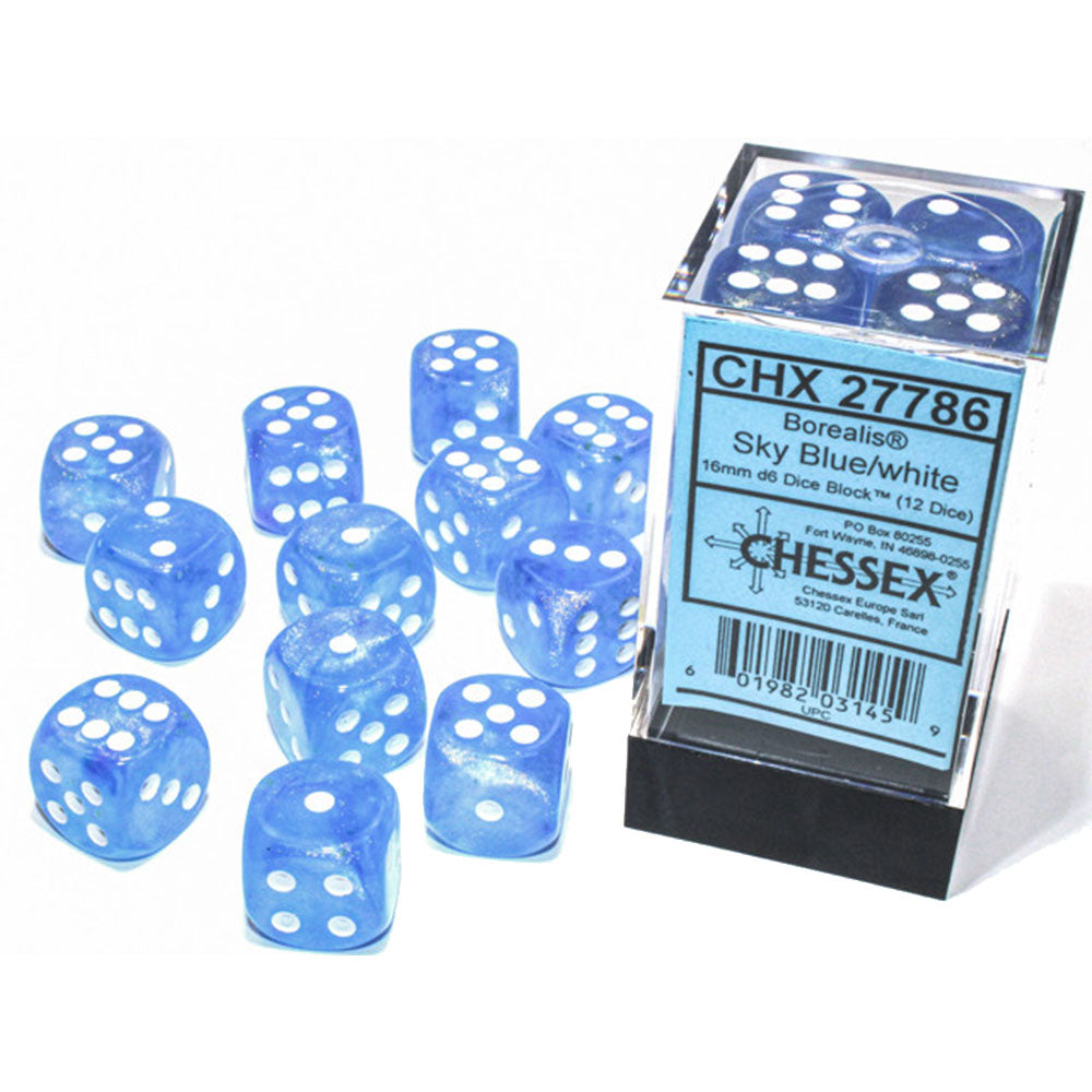 Borealis Chessex 16mm D6 blocco di dadi luminari