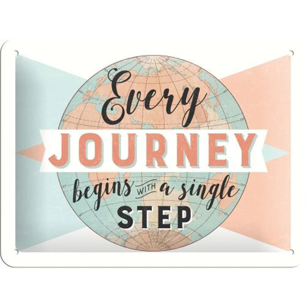 Nostalgic-Art Small Every Journey Begins Sign (15x20cm)