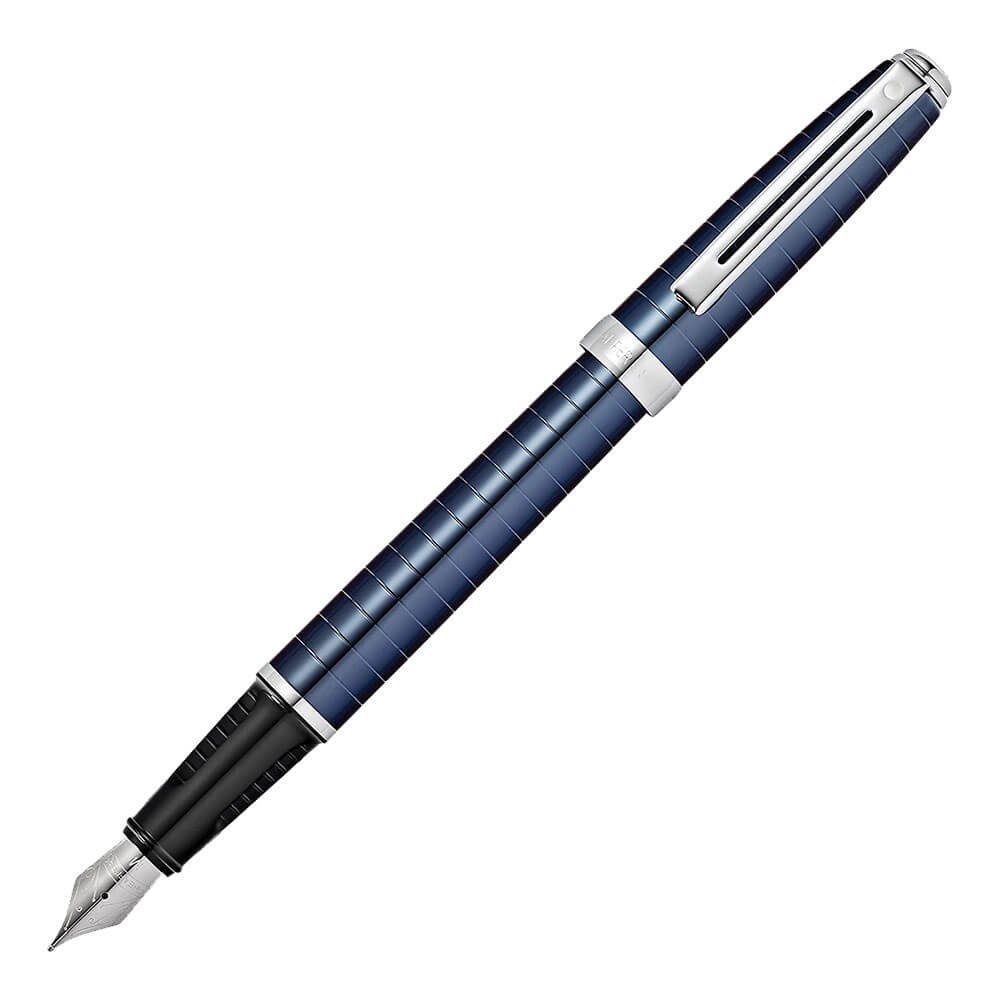 Prelude Fountain Pen m/ indgraverede linjer (Cobalt Blue)