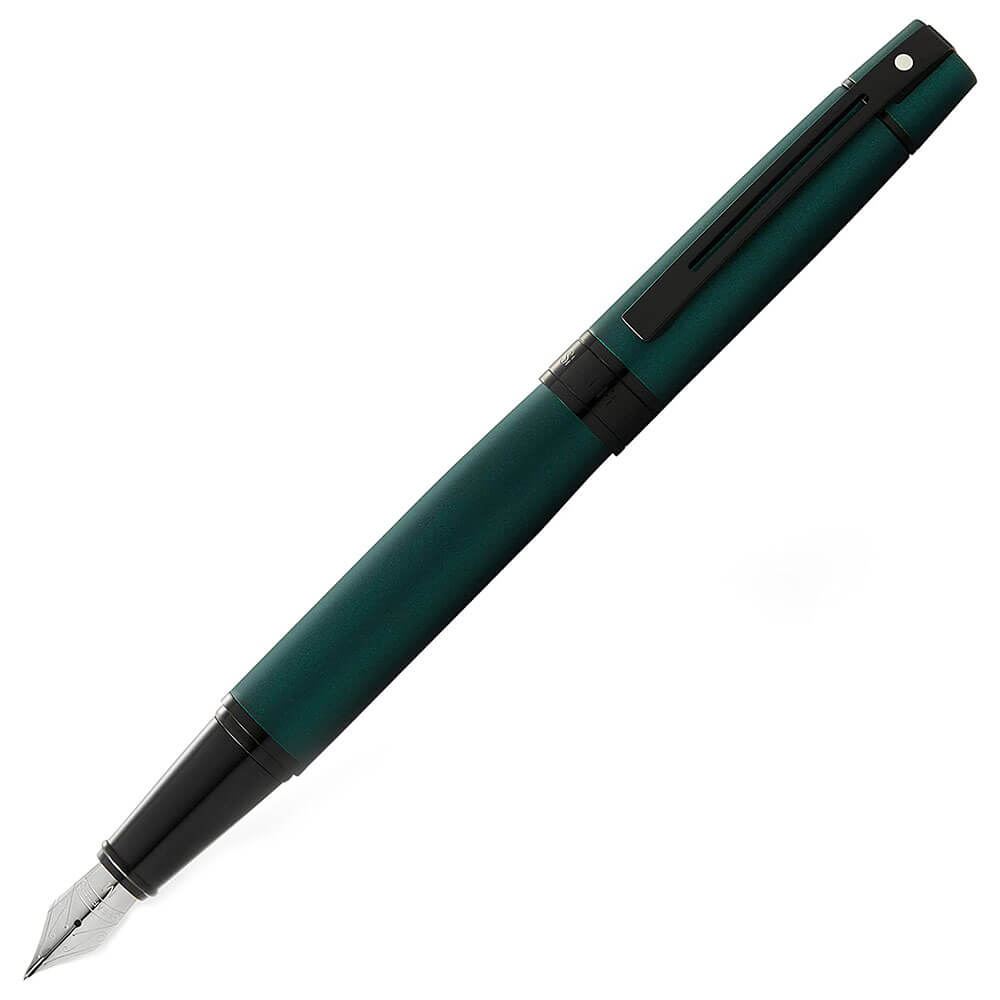 Sheaffer 300 Fountain Pen W/ Black Trim (Matte Green)