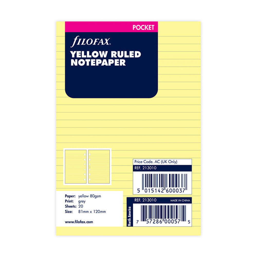 Filofax styrede notepaper genopfyldning 20pk