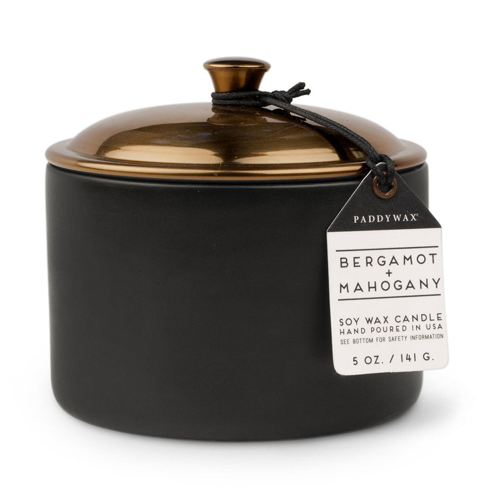 Bougie Hygge Bergamot Mahogony en céramique (noir)