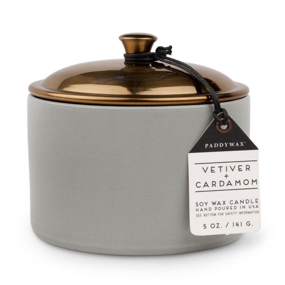 Candle de cardamome de vétiver Hygge en céramique (gris)