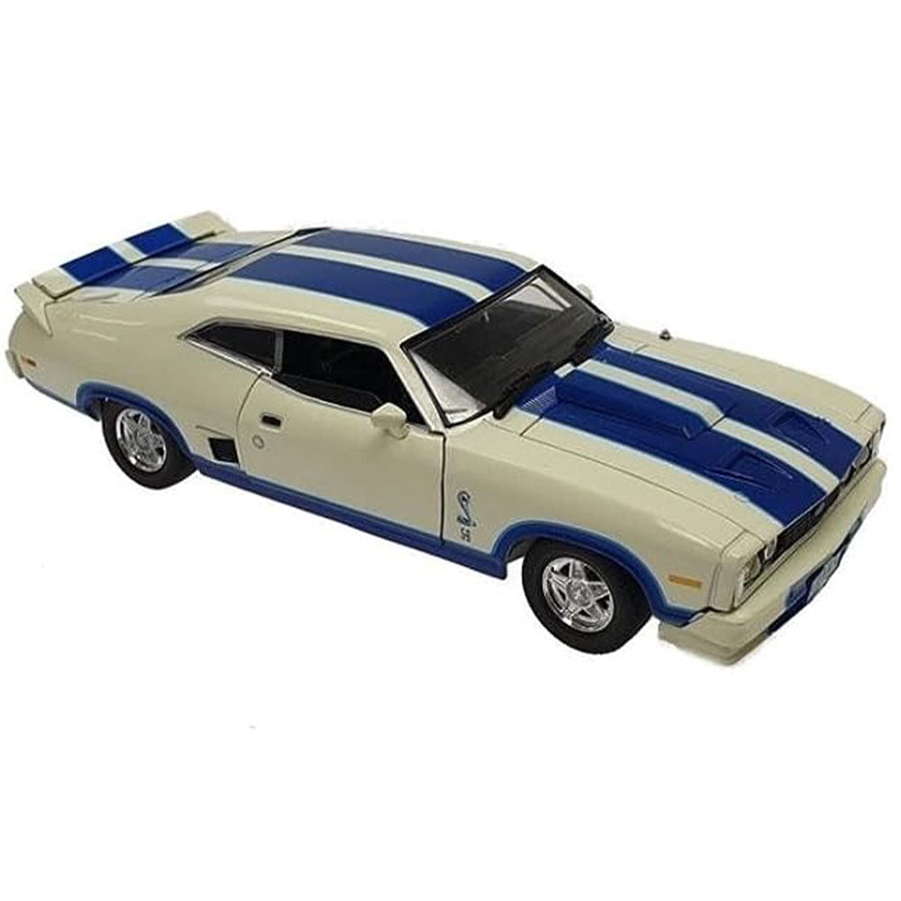 Ford Falcon con Blue Stripe 1:32 Model Car (White)