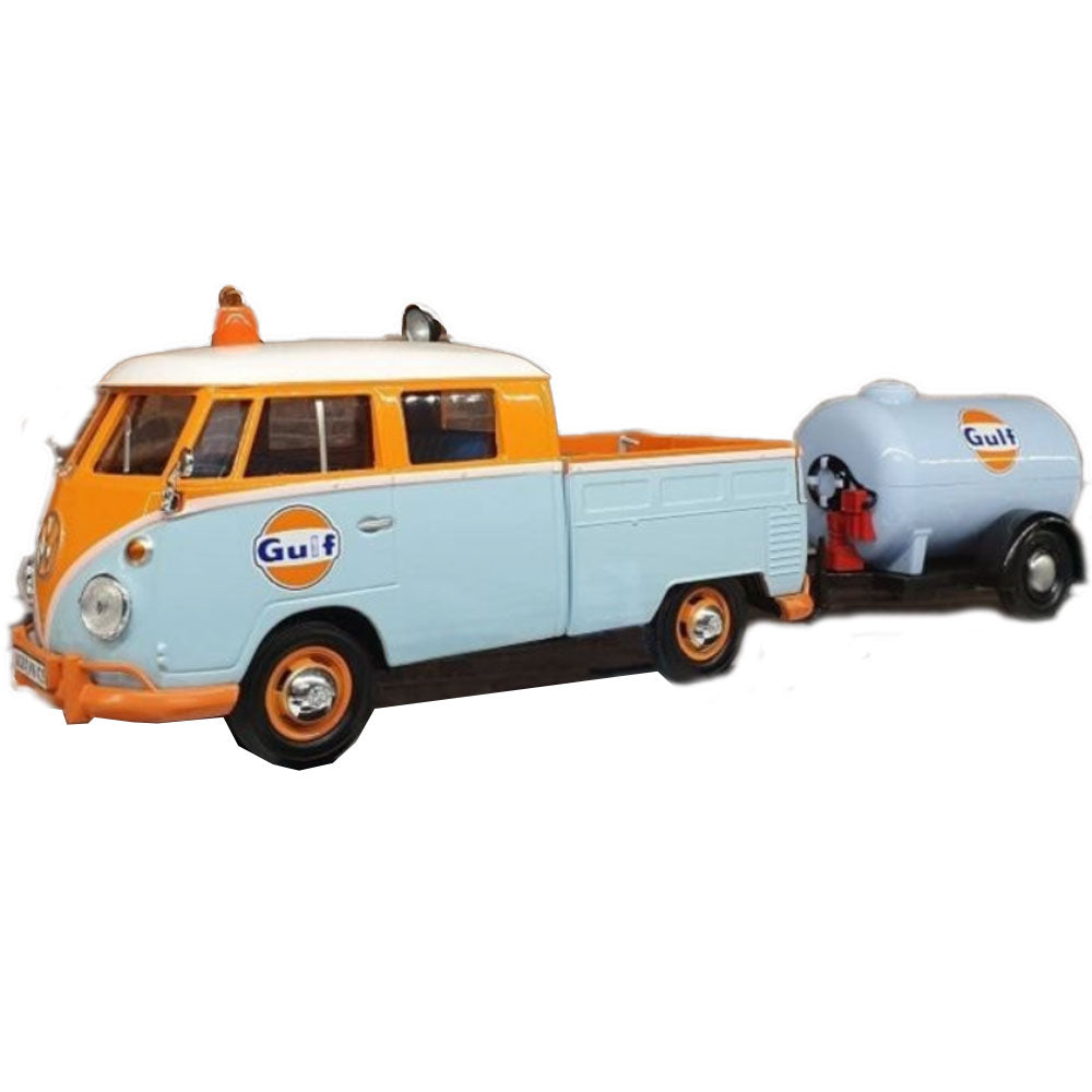 Gulf VW Pickup & Oil Tank Trailer 1:24 Schaal