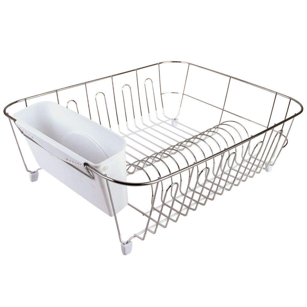 D.LIVERNE Large Dish Drainer Chrome / PVC avec caddie