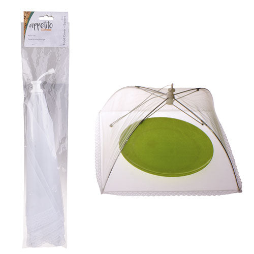 Appetito Square Nylon Net Food Cover (White)