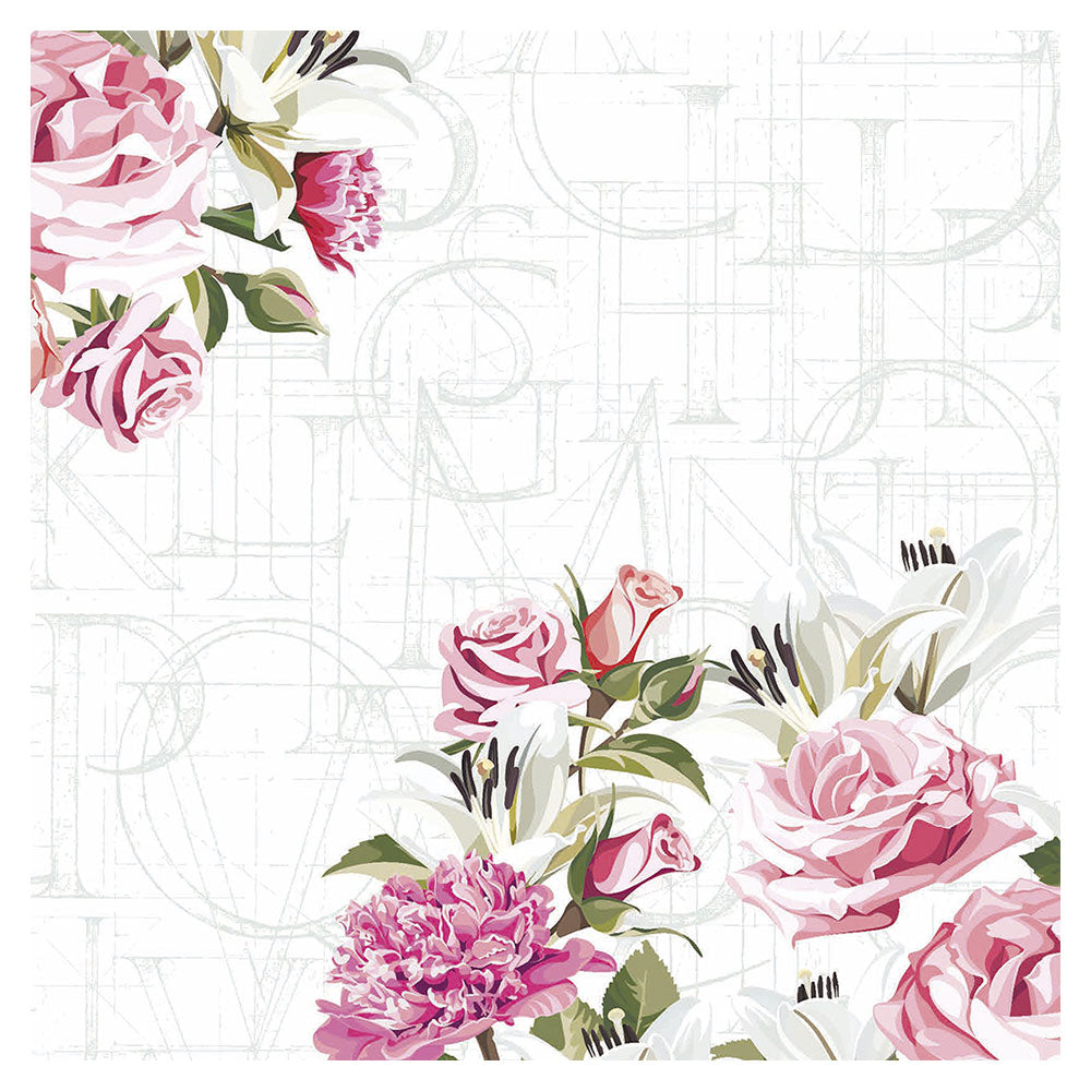 Paper+Design Rose Print Luncheon Napkins