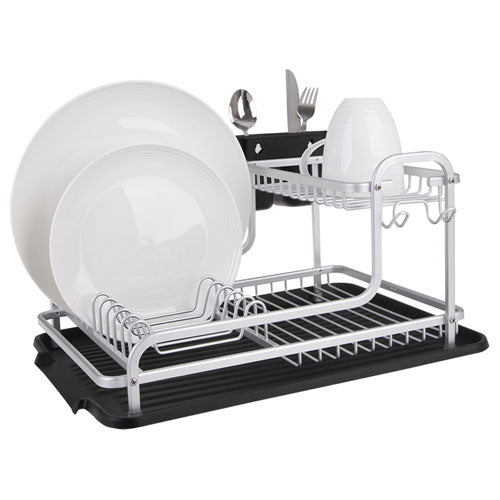 D.Line Aluminium 2-Tier Dish Rack with Draining Board