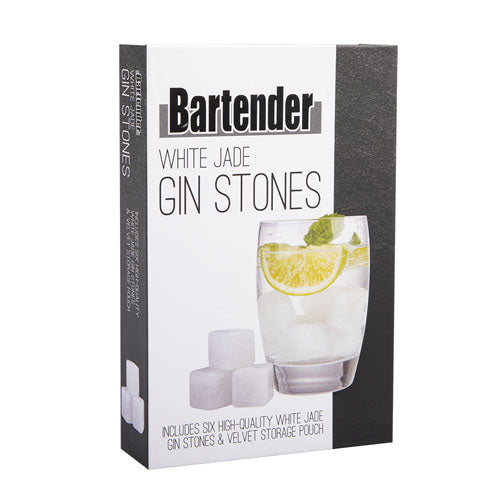 Bartender White Jade Gin Stones with Bag (Set of 6)