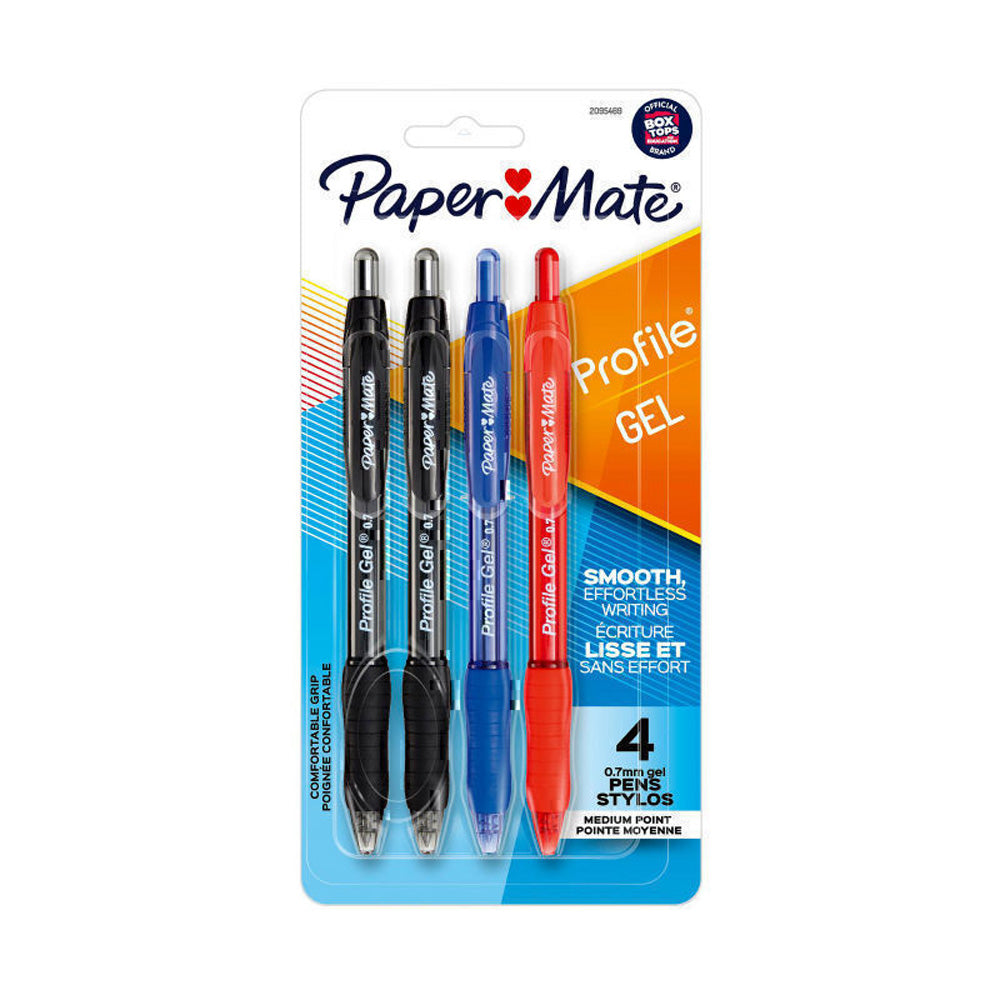 PM -Profil einziehbarer Gel Stift 0,7 mm 2pk (Box von 6)