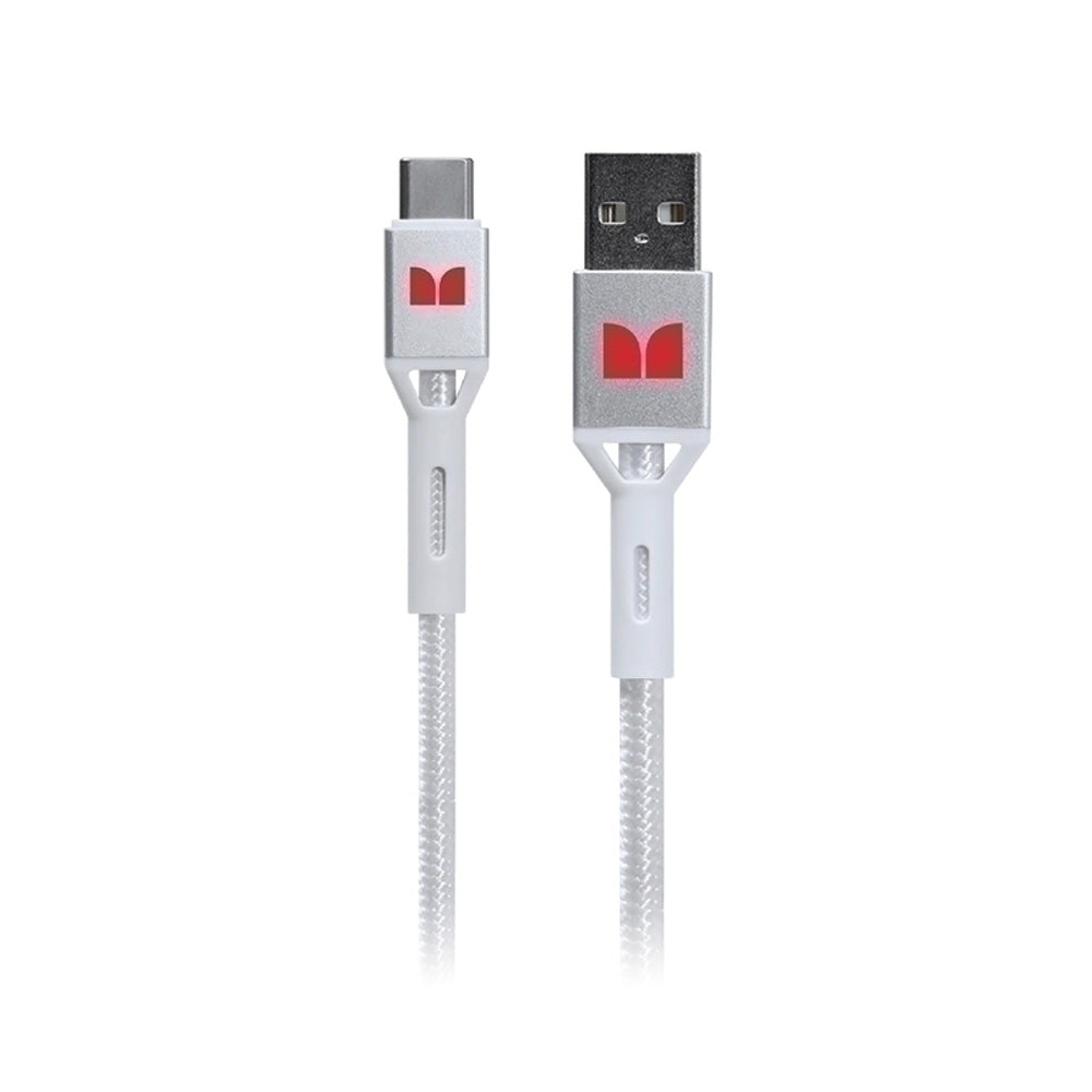 Monster USB-C to USB-A Braided Cable 2m (White)