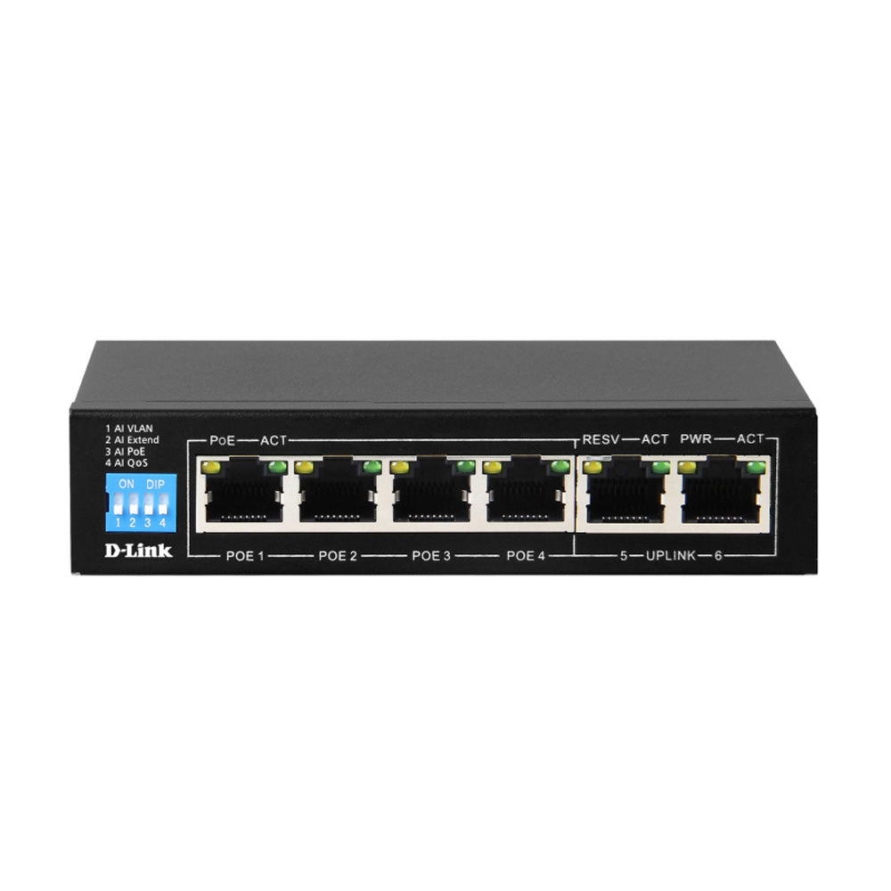 D-Link Gigabit Poe Switch med 2 uplink-porte