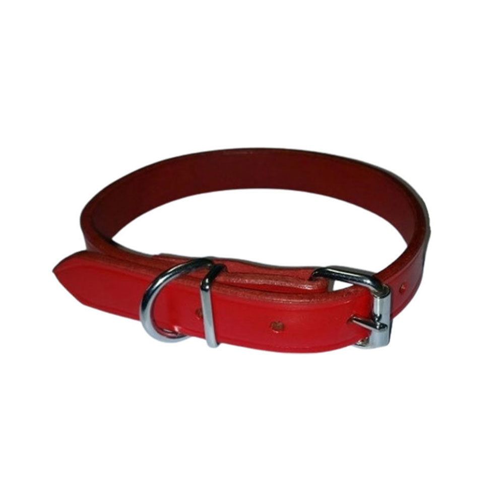 Collar de cuero (rojo)