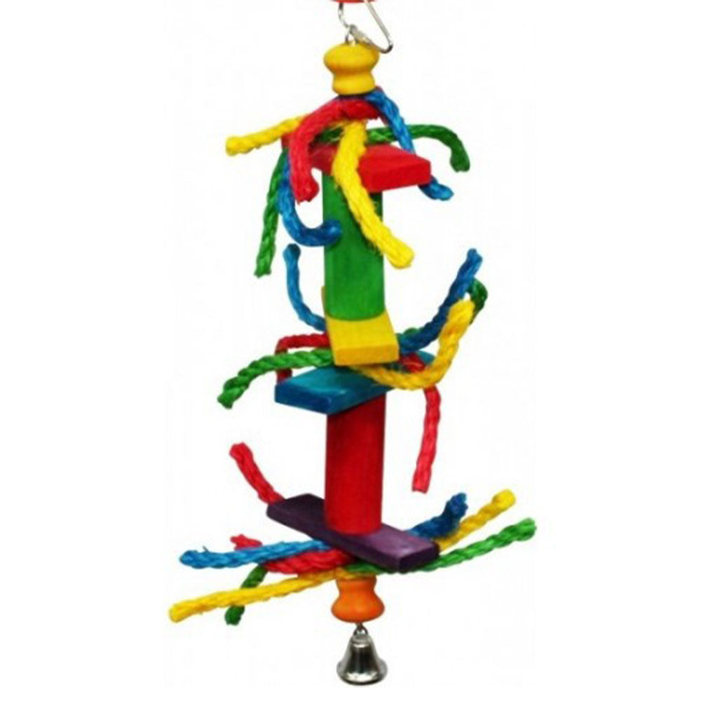 Hanging Wood Cylinder/Rope Toy