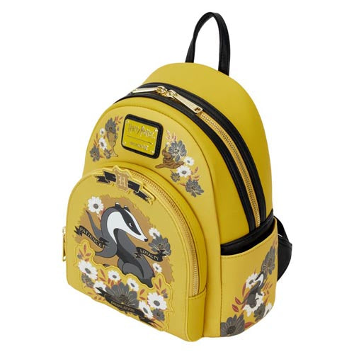 Harry Potter Hufflepuff House Floral Tattoo Mini Backpack