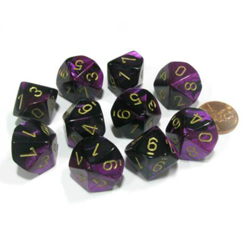 Conjunto de Gêmeos Poliússicos de 10 mortos de Chessex D10