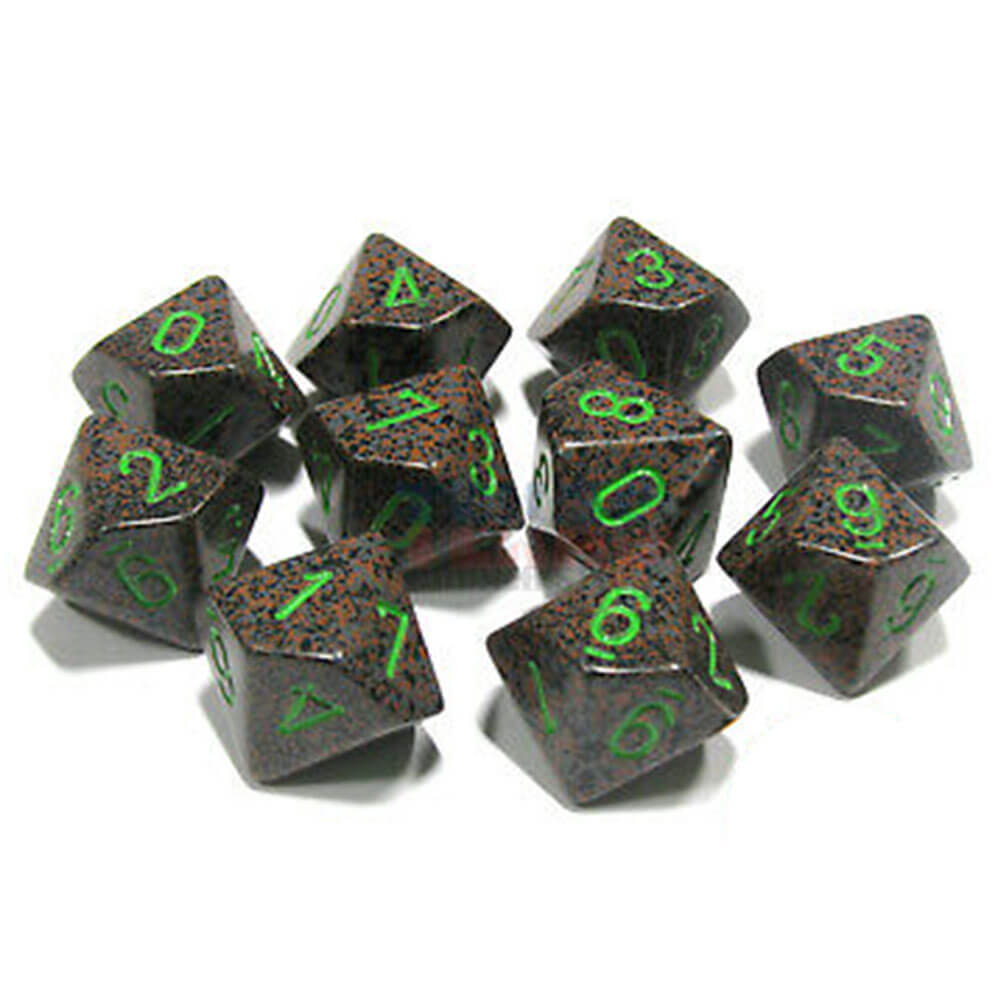 Chessex D10 Polyhedral 10-DIE Zestaw plamki