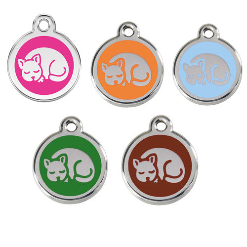 Stainless Steel Kitten Enamel Cat Tags (Small)