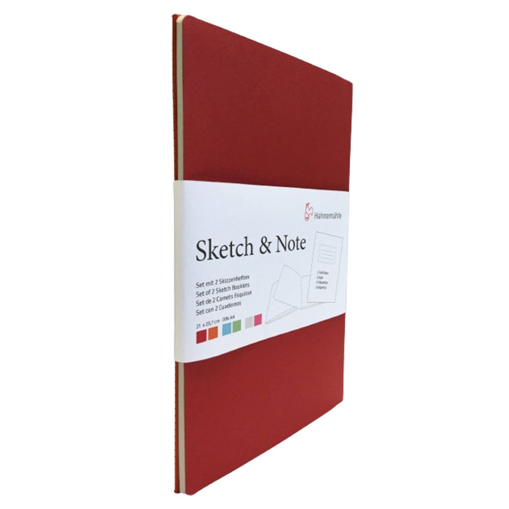 Sketch & Notet Follets 2pk de Hahnemuehle 2pk (Cerise/Paprika)