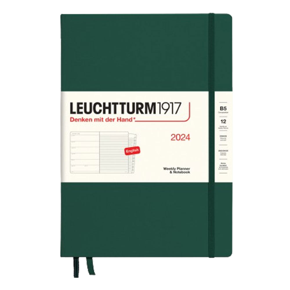 2024 B5 Weekly Planner & Notebook Compo m/ hefte