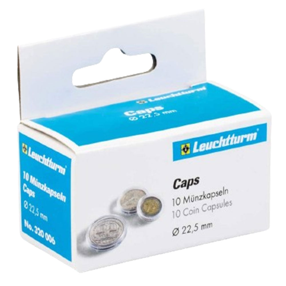 Cápsulas de monedas Leuchtturm 10pk (del tamaño 20-29)