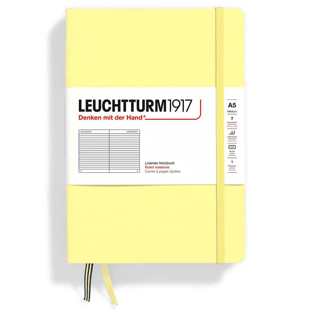 Leuchtturm inbunden styrde anteckningsbok A5 (gul)