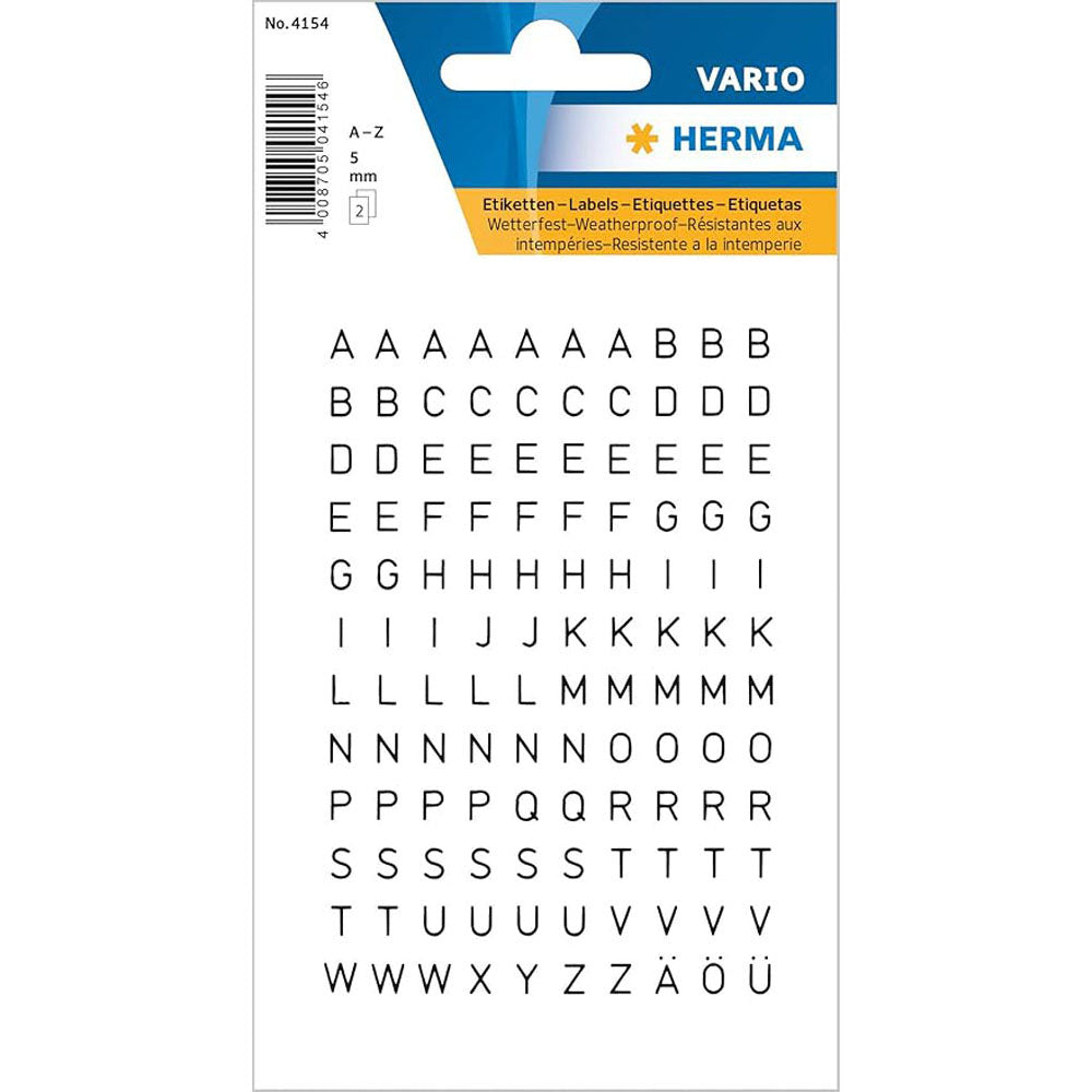 Herma Transparent Film Letter Sticker A-Z (svart)