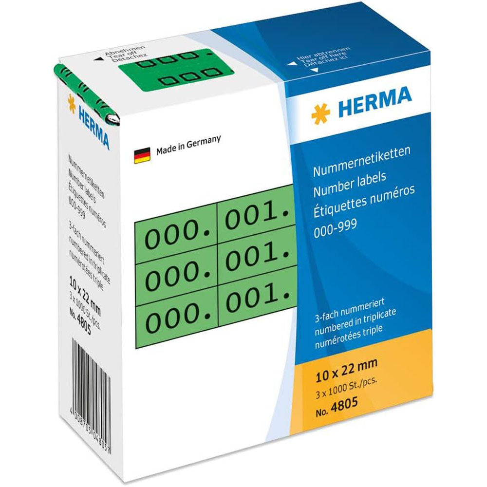 Herma Triplicate Number Labels 1000pc (10x22mm)