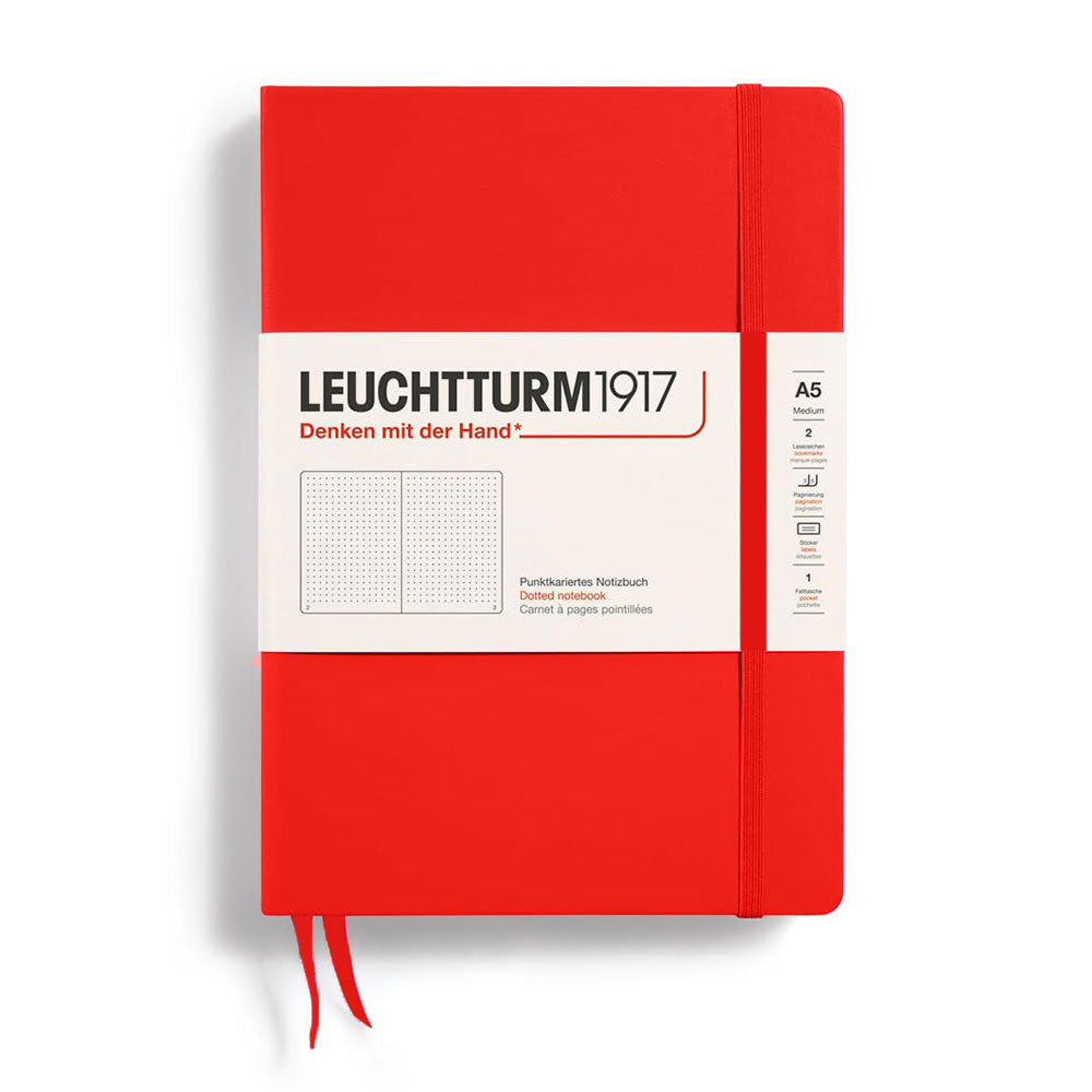 Leuchtturm inbunden prickad anteckningsbok A5 (röd)