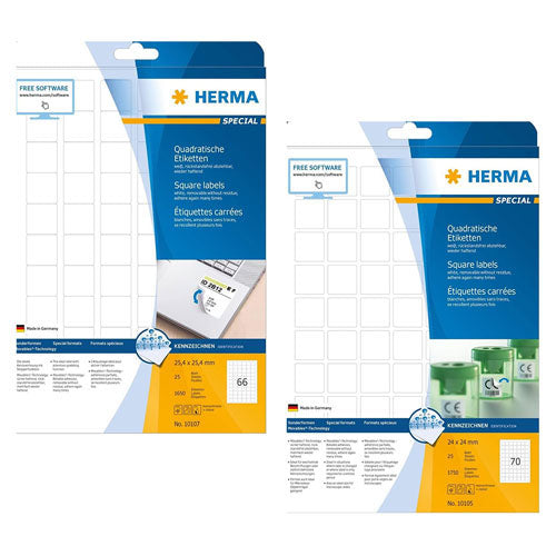 Herma Square Removable Labels 25pc (White)