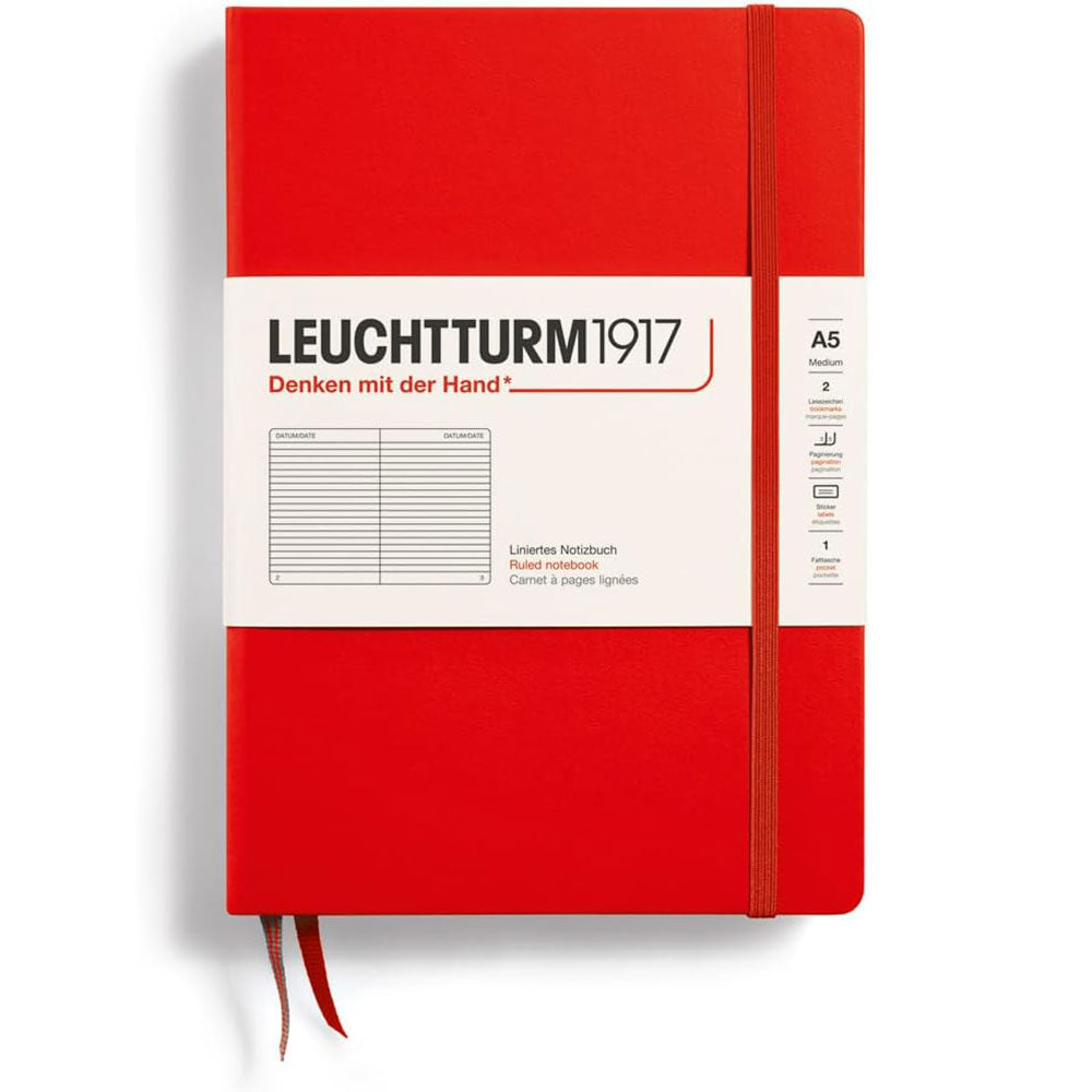 Leuchtturm Hardcover Ruled Notebook A5 (Red)