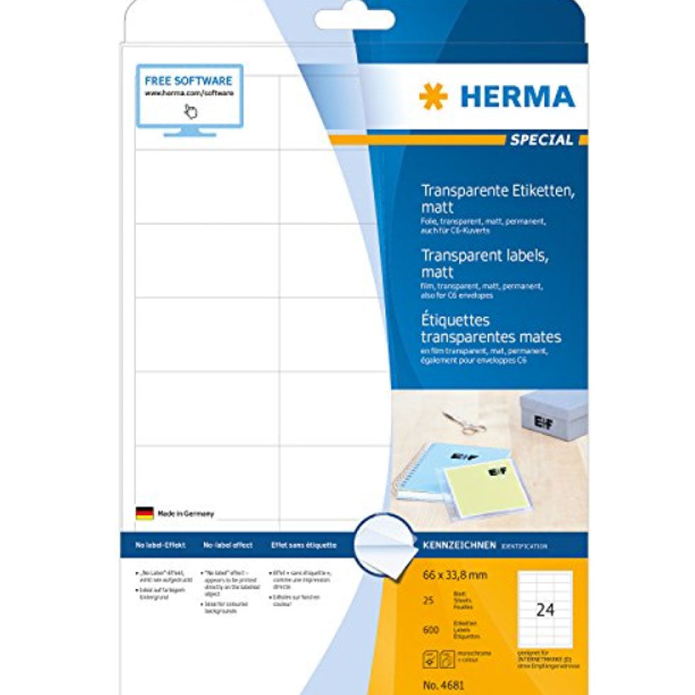 Herma Transparente Matte mærker A4 25pc