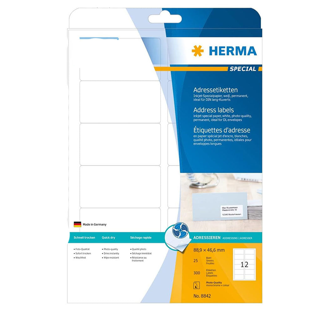 Herma Inkjet Adressetiketter A4 25 st (vit)