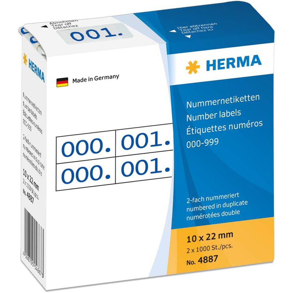 Herma -klæbende nummeretiketter (10x22mm)