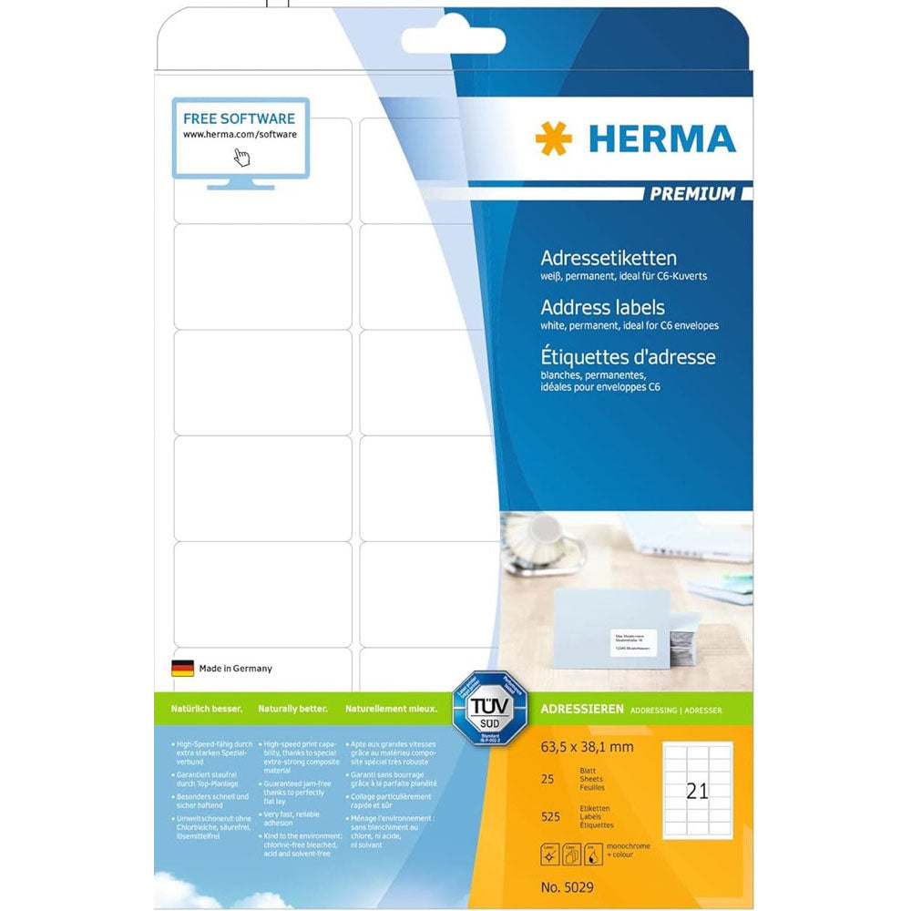 Herma Premium Adres Etykiet A4 38,1 mm 25pc