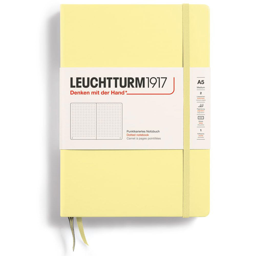 Leuchtturm inbunden prickad anteckningsbok A5 (gul)