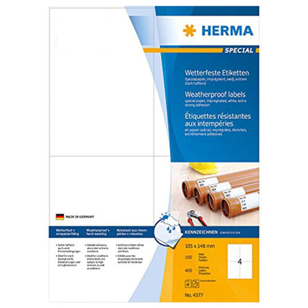 Herma imprægneret etiketter A4 100pc (hvid)