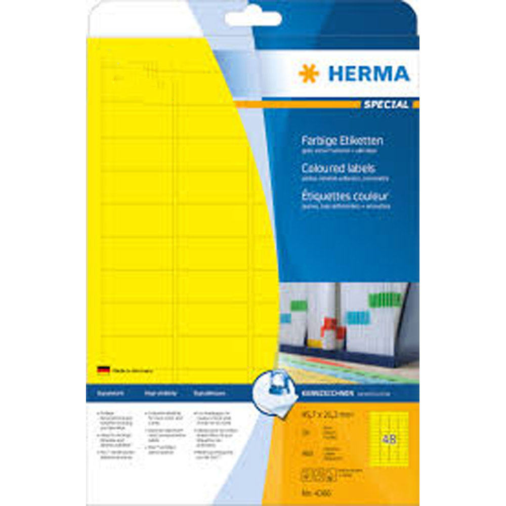 Herma farvede etiketter A4 100pc (45,7x21,2 mm)