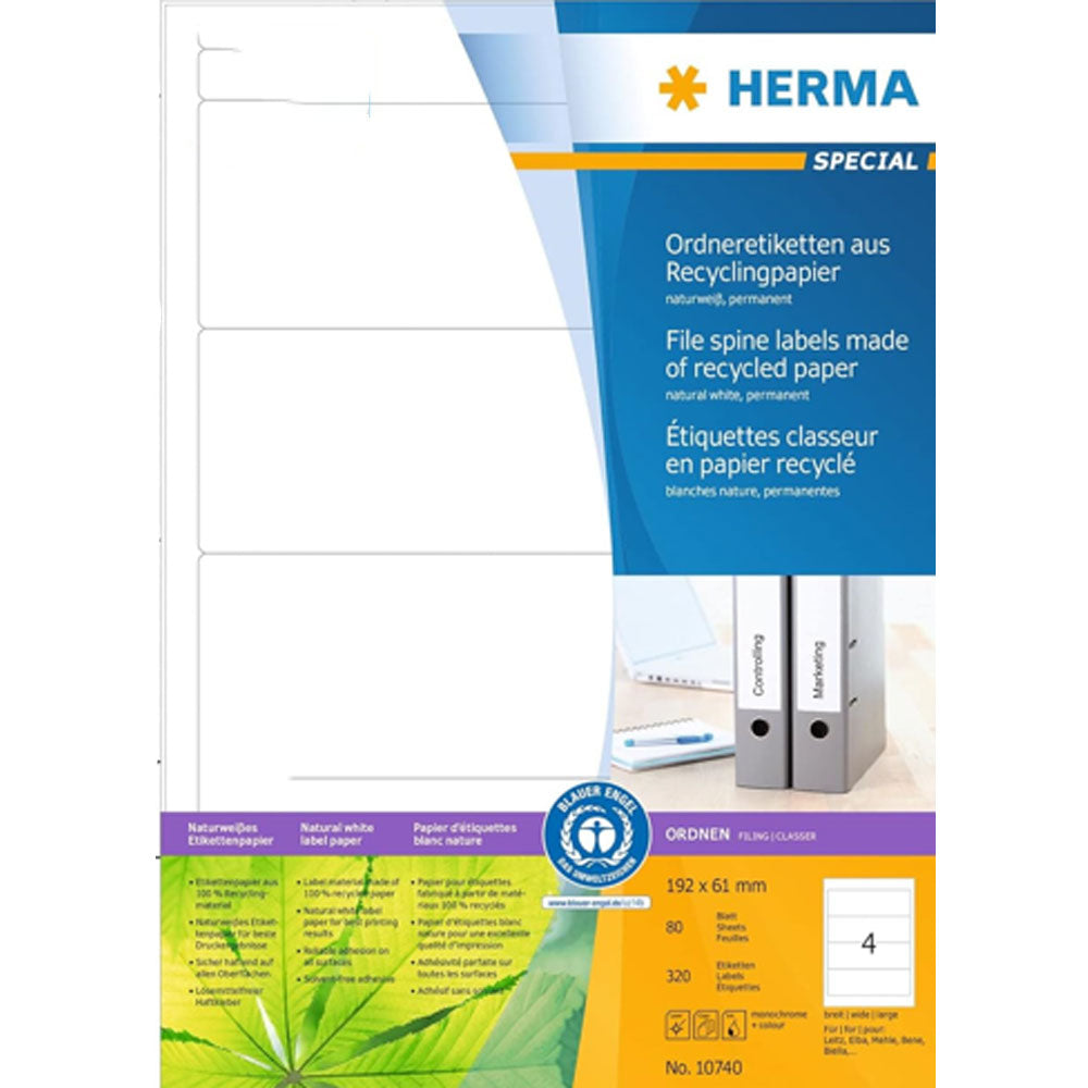 HERMA RECYLCED PAPIR File Rygmærker A4 80pc