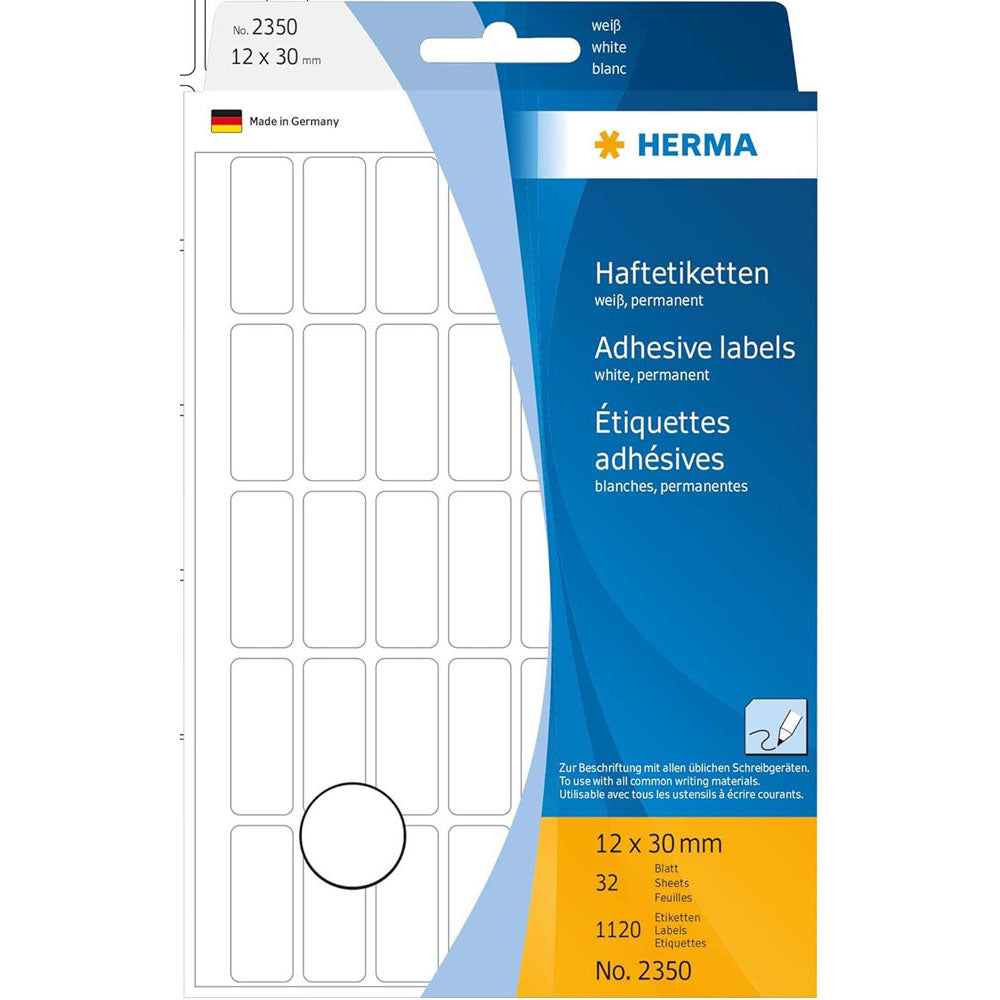 Herma Multi-Purpose Adhesive Labels 12mm (White)