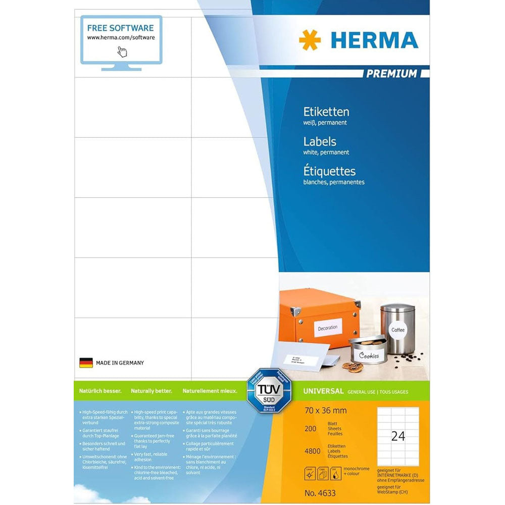 Herma Premium Etyels A4 70 mm 200pc