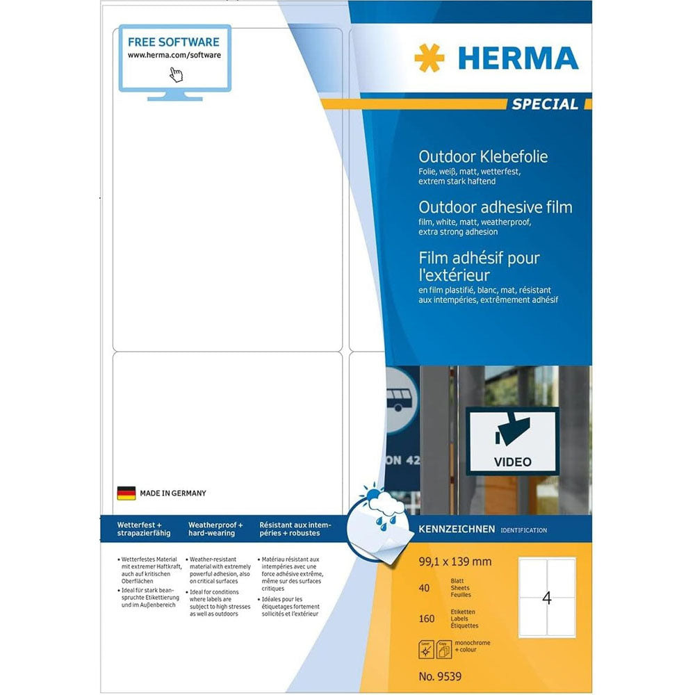 Herma Outdoor Film Etyels A4 40pc (White)