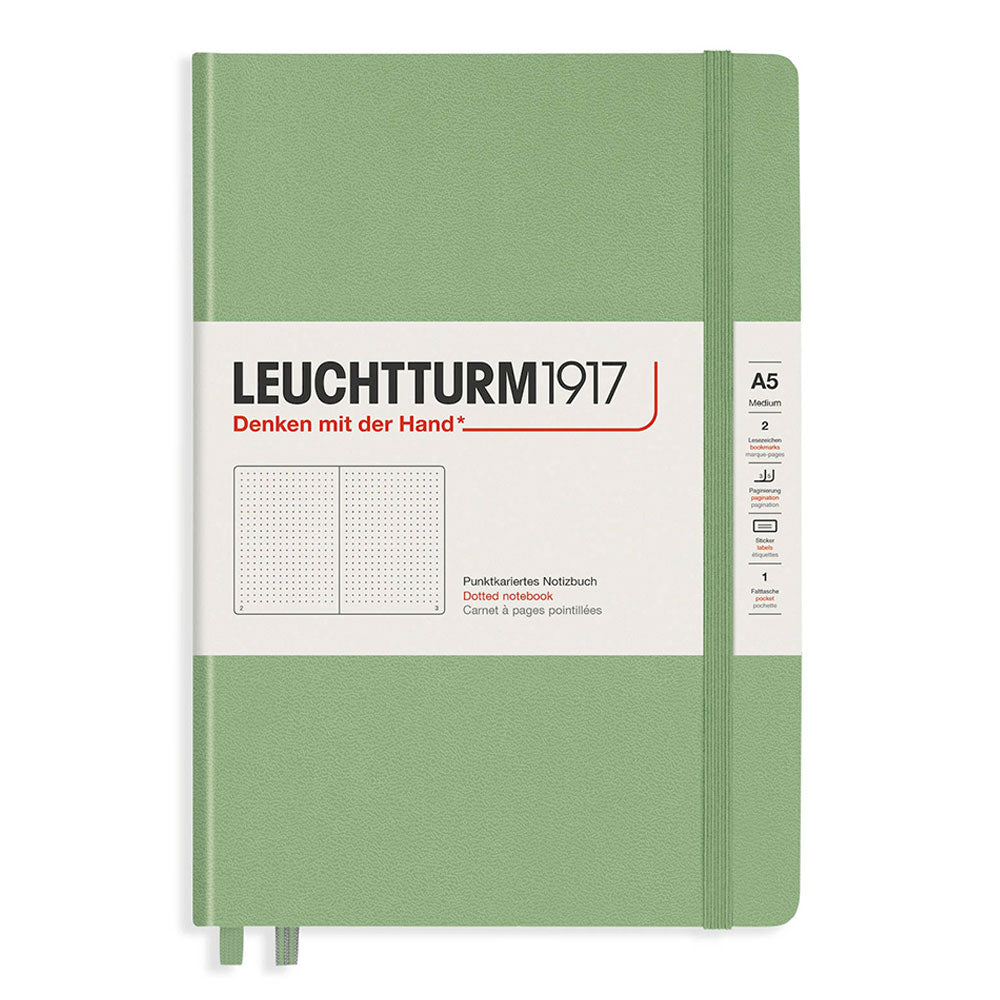 Leuchtturm inbunden prickad anteckningsbok A5 (grön)