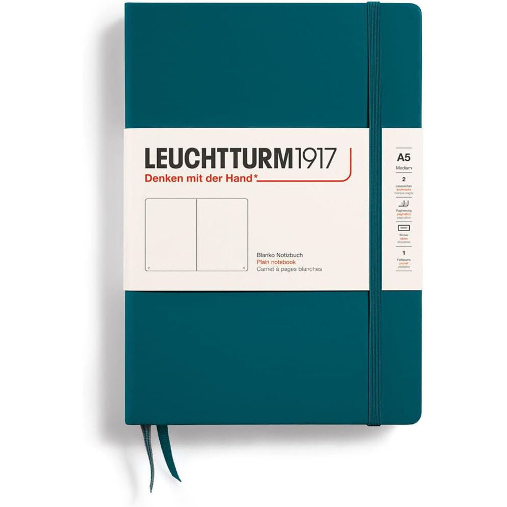 Leuchtturm Hardcover Plain Notebook A5 (grøn)