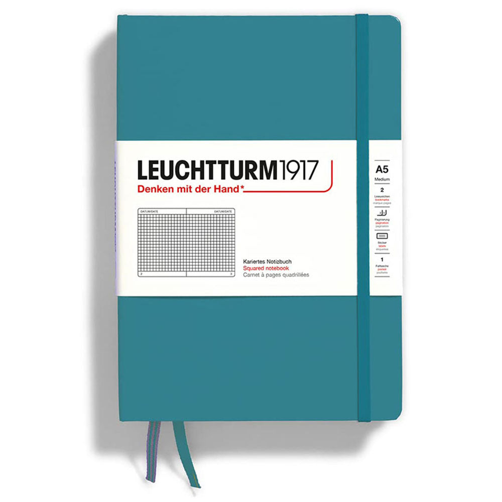 Leuchtturm Hardcover Squared Notebook A5 (blå)