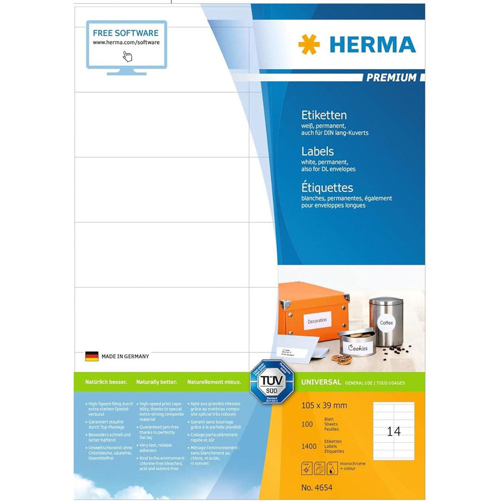 Herma Premium Labels A4 105mm 100pc