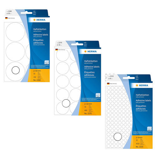 Herma Multi-Purpose Adhesive Dot Labels (White)