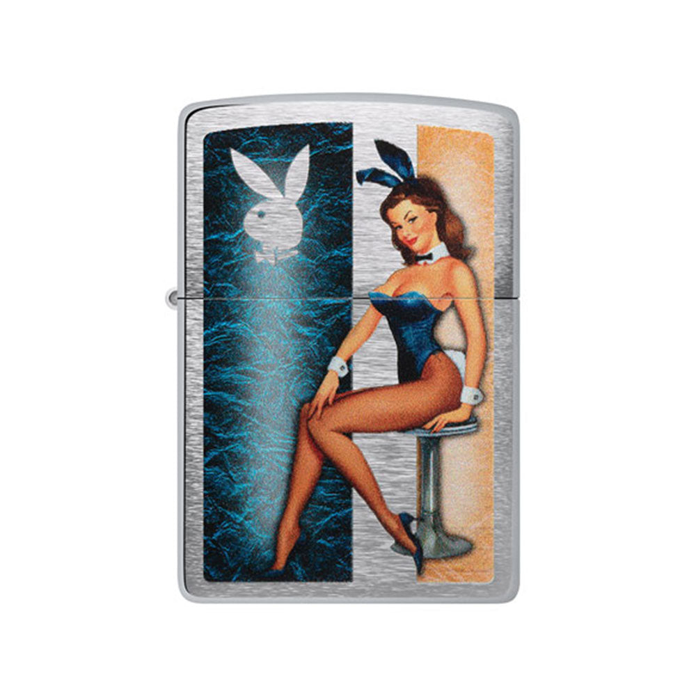 Zippo Playboy spazzolato Crome Accendino.