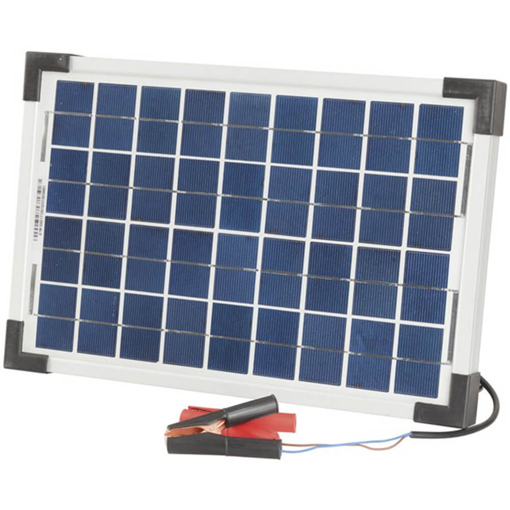 12V monokrystallinsk solcellepanel med klipp/bly